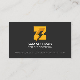 Elektriskt entreprenör Monogram Z Visitkort