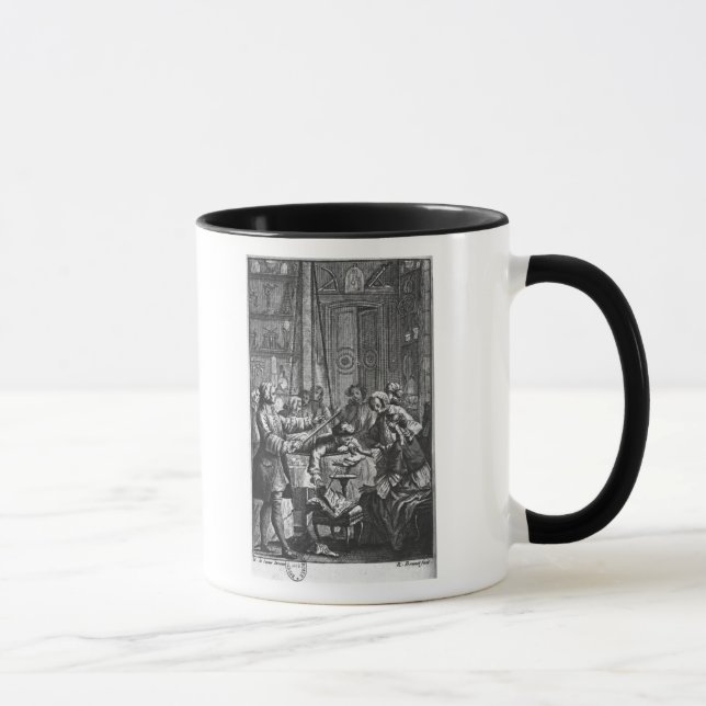 Elektriskt experiment som göras på en man mugg (Höger)