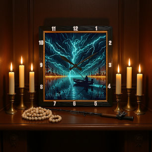 Elektriskt fiske fyrkantig klocka