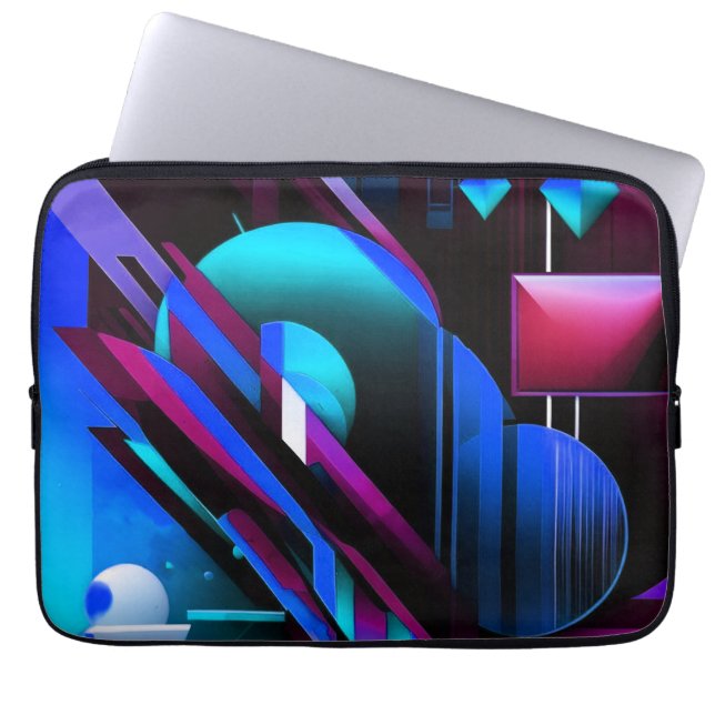 "Elektriskt geometri" Laptop Fodral (Framsidan)