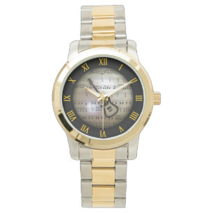 Elektriskt gitarr~Bakgrund "Musical Planet" *~ Armbandsur