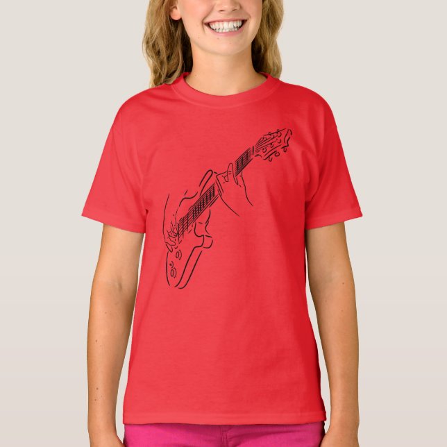 Elektriskt gitarr. För en musik älskare. Sträng. B T Shirt (Framsida)
