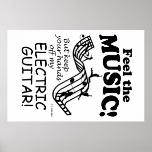 Elektriskt gitarr känner musiken poster