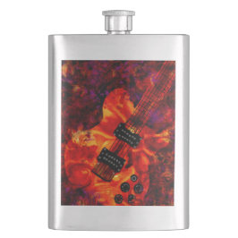 Elektriskt gitarr på Fire Red Black Lila Abstrakt Fickplunta