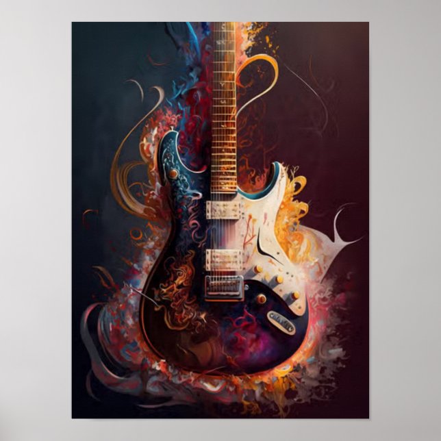 Elektriskt gitarr poster (Framsidan)