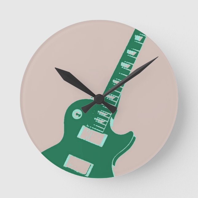 Elektriskt gitarr rund klocka (Framsida)