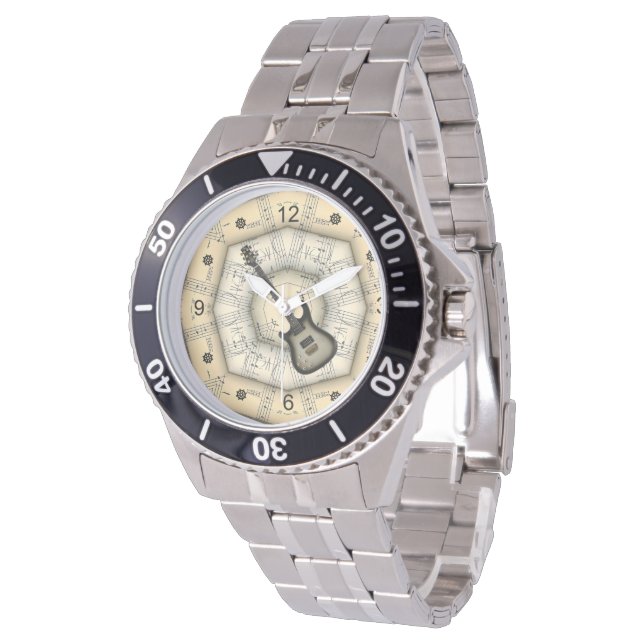 Elektriskt gitarr ~ Strange Musical Design ~ Unik Armbandsur (Vinklad)