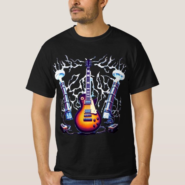 Elektriskt gitarr t shirt (Framsida)