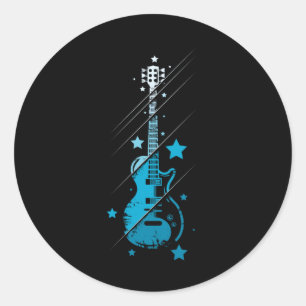 Elektriskt gitarr-Vintage Runt Klistermärke