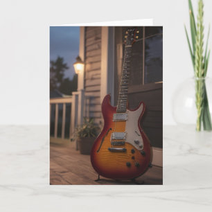 Elektriskt Guitar-födelsedagskort Tack Kort