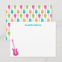 Elektriskt Guitar Musical Note Card