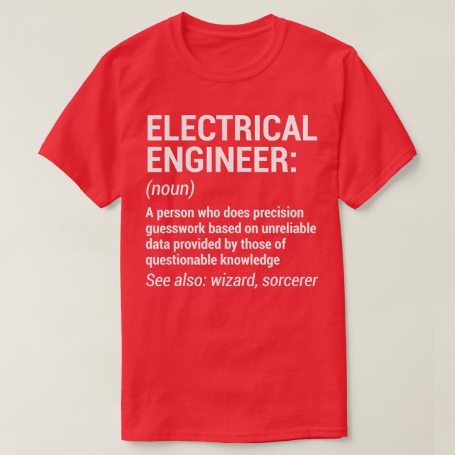 Elektriskt Ingenjör Definition Funny Engineering G T Shirt (Design framsida)