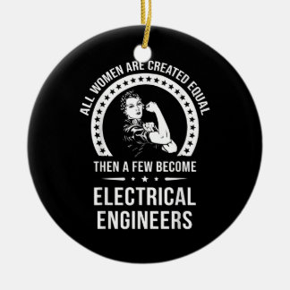 Elektriskt Ingenjör för kvinnor Skapas lika för kv Julgransprydnad Keramik