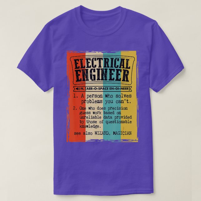 Elektriskt Ingenjör-lexikondefinition, underbart V T Shirt (Design framsida)