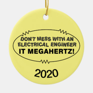 Elektriskt Ingenjör Megahertz Oval Julgransprydnad Keramik