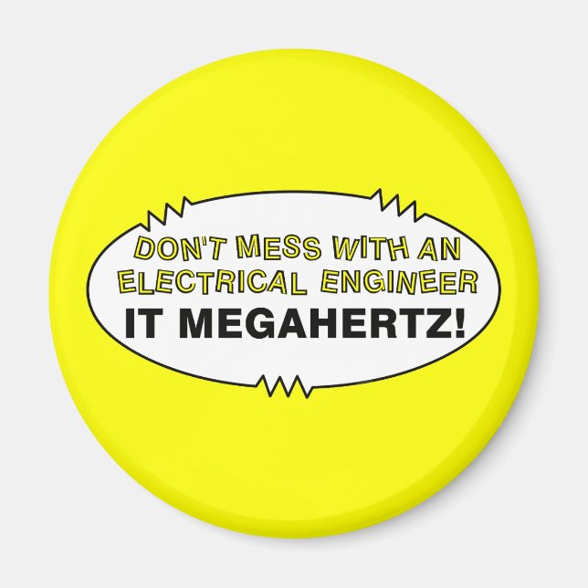 Elektriskt Ingenjör Megahertz Oval Magnet (Framsidan)