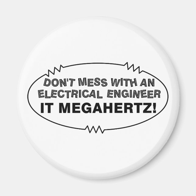 Elektriskt Ingenjör Megahertz Oval Magnet (Framsidan)