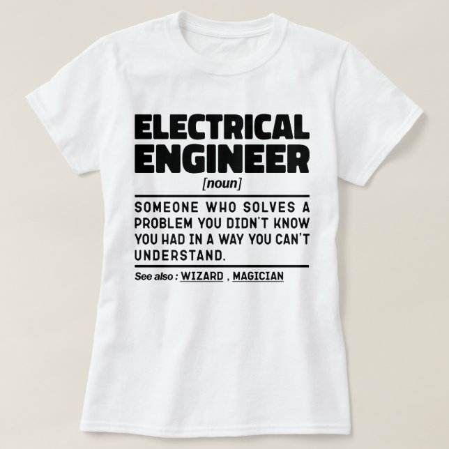Elektriskt Ingenjör Noun Coola Engineering Student T Shirt (Design framsida)