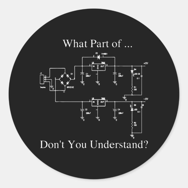 Elektriskt Ingenjör Runt Klistermärke (Framsida)