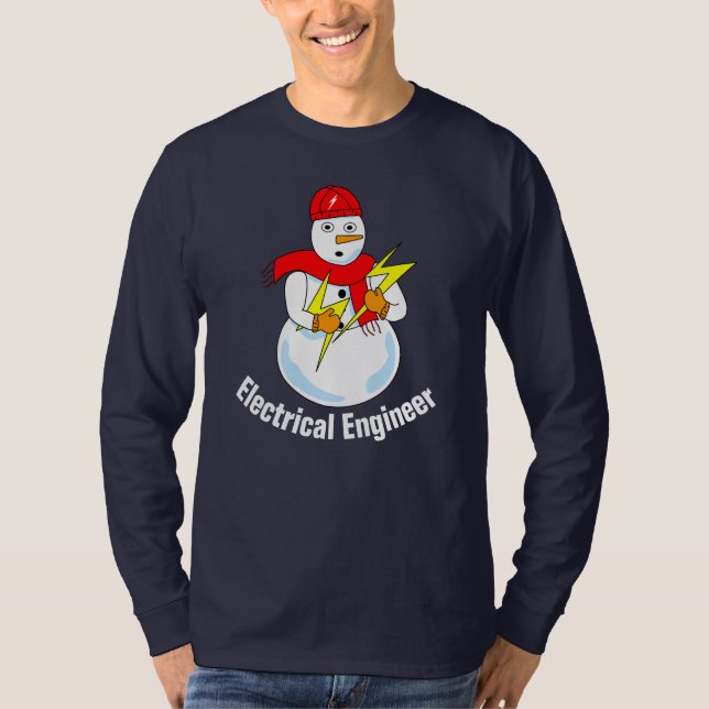 Elektriskt Ingenjör Snögubbe T Shirt (Framsida)