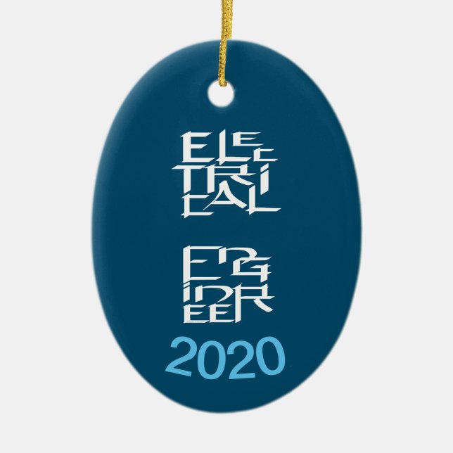 Elektriskt Ingenjör-tecken Julgransprydnad Keramik (Framsidan)