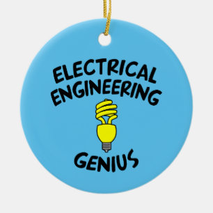 Elektriskt ingenjörsgeni julgransprydnad keramik