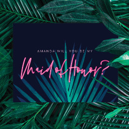 Elektriskt Kärlek Neon-Rosa är min Maid of honor? Inbjudningar