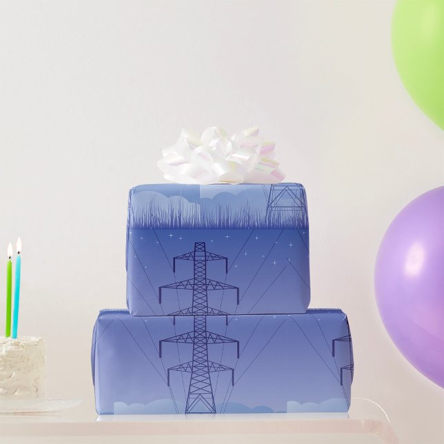 Elektriskt kraftöverföringssystem Torn vid Natten  Presentpapper (Skapare uppladdad)