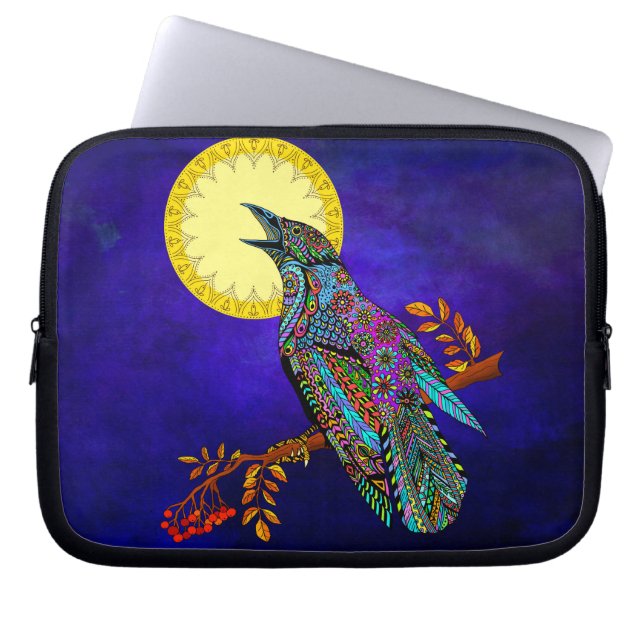 Elektriskt Kråka Neoprene Laptop sleeve (Framsidan)