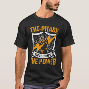Elektriskt kunskapsspår tre gånger ström t shirt