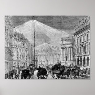 Elektriskt ljus i Mansion House Poster