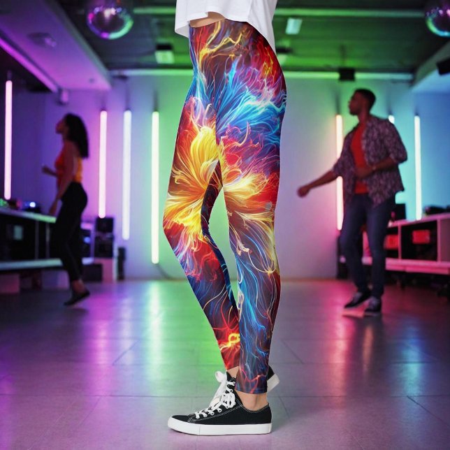 Elektriskt ljus Ljusa färger Leggings (Skapare uppladdad)