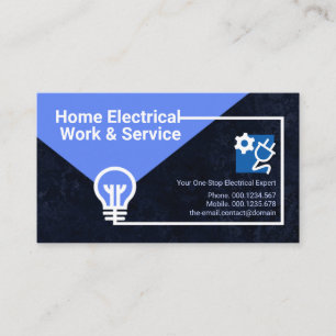 Elektriskt Mörk blått Grunge Electrician Visitkort