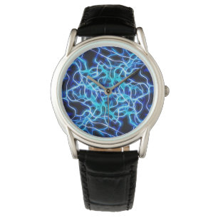 Elektriskt Neon Blue Tesla Coil Lightning Armbandsur
