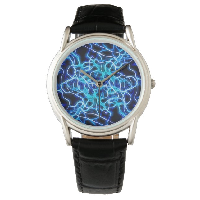 Elektriskt Neon Blue Tesla Coil Lightning Armbandsur (Framsida)