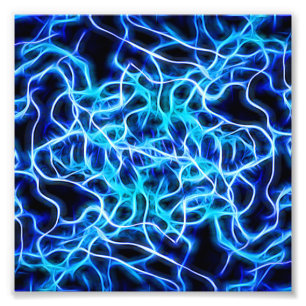Elektriskt Neon Blue Tesla Coil Lightning Fototryck