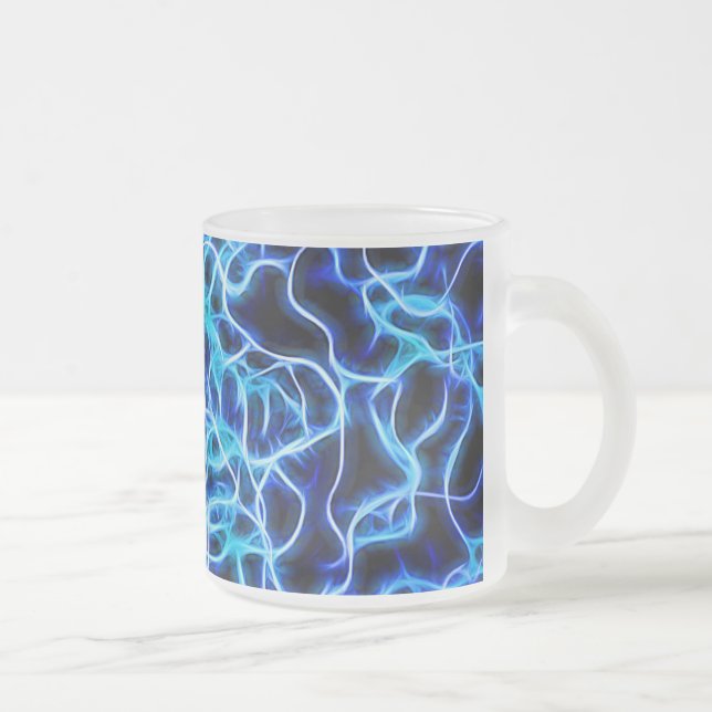 Elektriskt Neon Blue Tesla Coil Lightning Frostad Glasmugg (Höger)