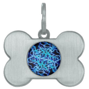 Elektriskt Neon Blue Tesla Coil Lightning ID-bricka Husdjur