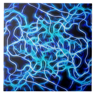 Elektriskt Neon Blue Tesla Coil Lightning Kakelplatta