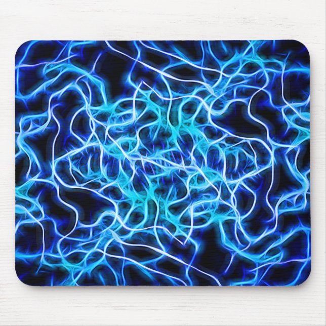Elektriskt Neon Blue Tesla Coil Lightning Musmatta (Framsidan)