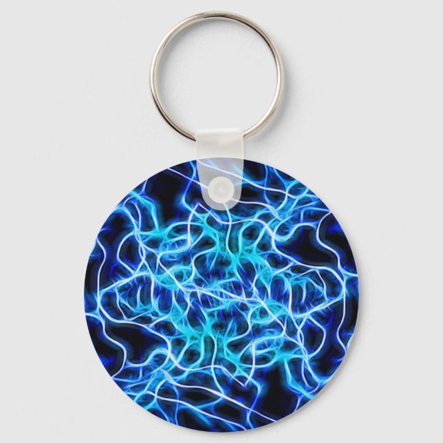 Elektriskt Neon Blue Tesla Coil Lightning Nyckelring (Framsida)