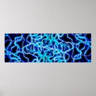 Elektriskt Neon Blue Tesla Coil Lightning Poster