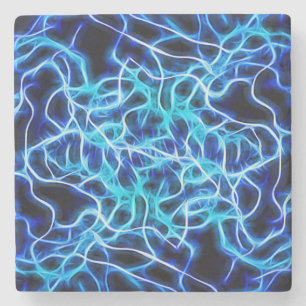 Elektriskt Neon Blue Tesla Coil Lightning Stenunderlägg