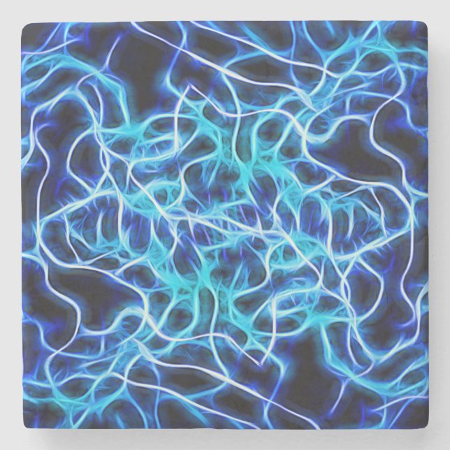 Elektriskt Neon Blue Tesla Coil Lightning Stenunderlägg (Framsidan)