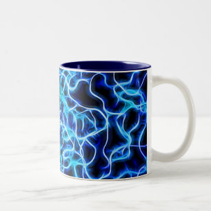 Elektriskt Neon Blue Tesla Coil Lightning Två-Tonad Mugg