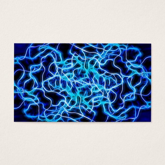 Elektriskt Neon Blue Tesla Coil Lightning Visitkort (Framsidan)