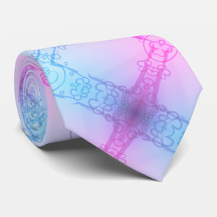 Elektriskt Neon Rosa Blue Pastel Trans-Pride inlag Slips