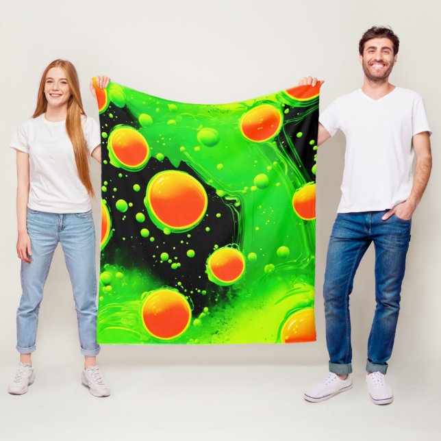 Elektriskt neonbubbeldoft fleecefilt (På plats)