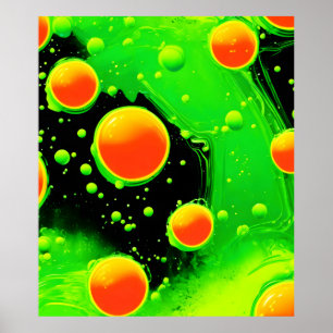 Elektriskt neonbubbeldoft poster