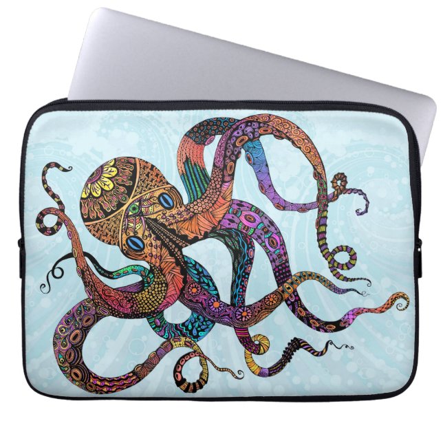 Elektriskt Octopus Neoprene Laptop sleeve (Framsidan)